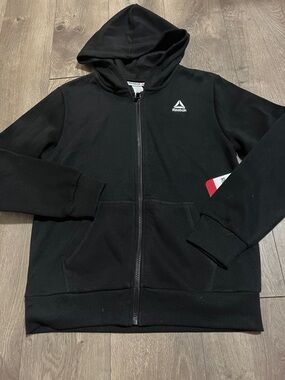 Reebok Youth Full Zip Black Hoodie Size Large (10-12) New